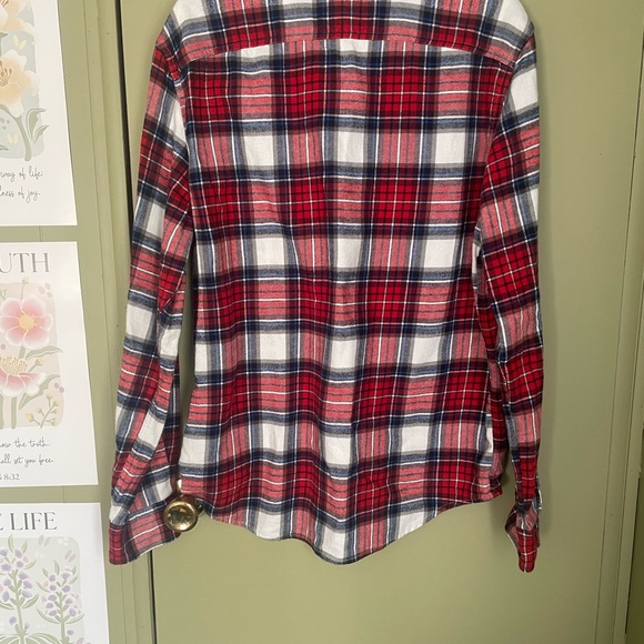 American Eagle Outfitters Red, White and Blue Plaid Shirt Sz L - Picture 4 of 5